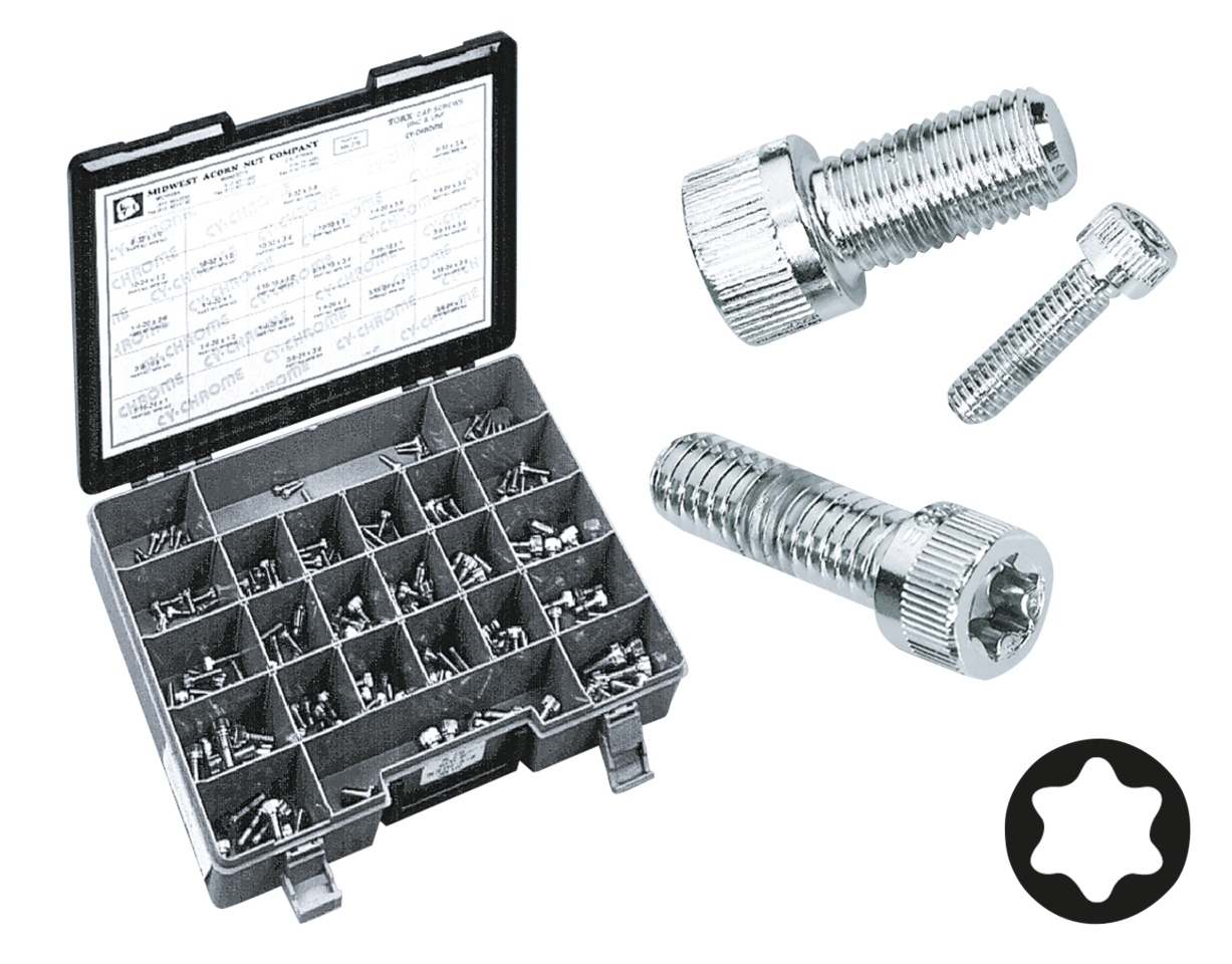 Midwest Acorn Nut Company Chrome Plated Torx Head Screws Assortment – Hardware