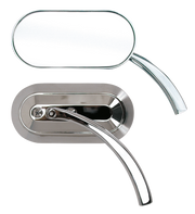 Zodiac Slim Line Pyramid Style, Chrome Plated Billet Aluminum Mirror – Handlebar