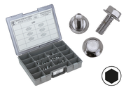 Midwest Acorn Nut Company Chrome Plated Indented Hex Serrated Flange Bolts Assortment – Hardware