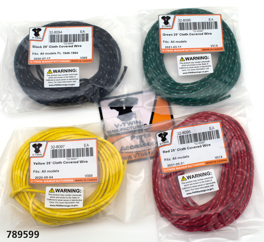 V-Twin Old School Electrical Wire, & Loom – Electric & Light