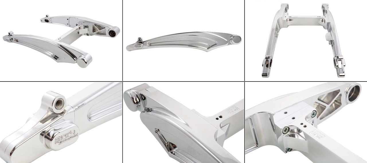 Rick's Polished Aluminum Swingarm for V-Rod – Frame & Rear Suspension