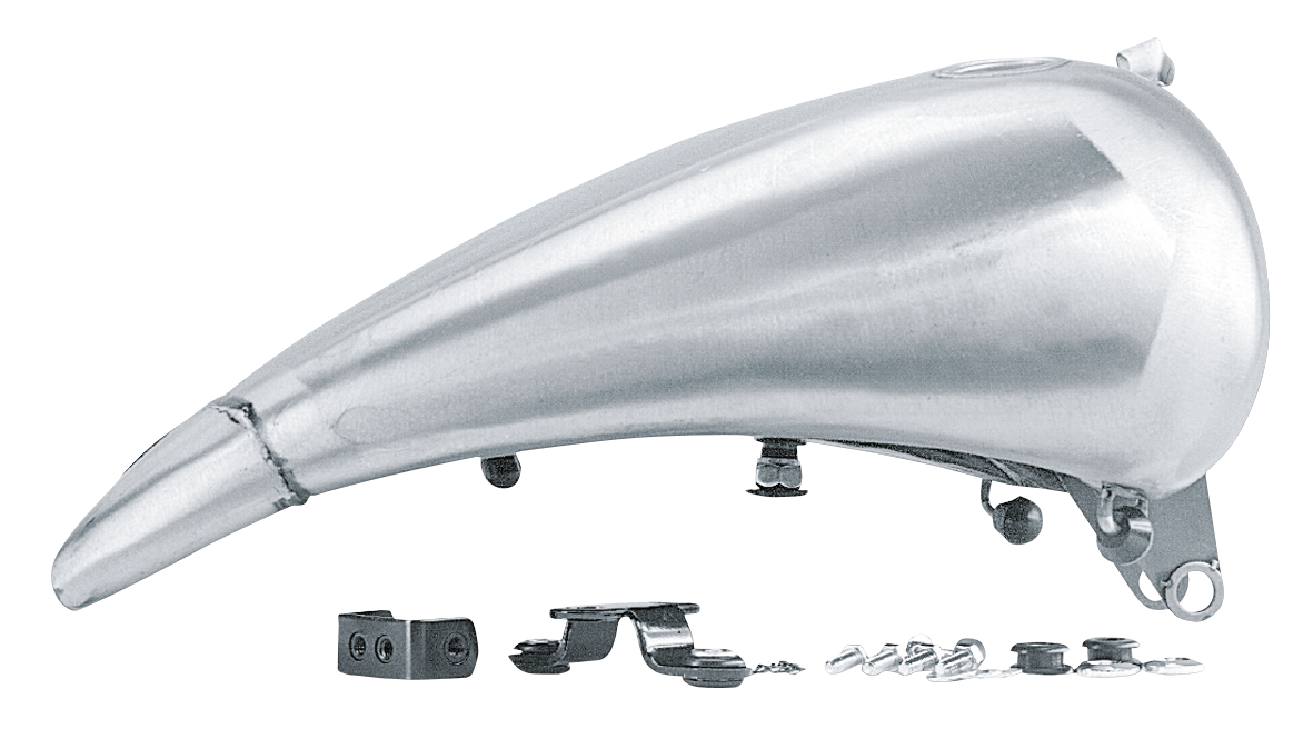 Zodiac One Piece 4" Stretched Steel Gas Tank for Softail with Dash Mount – Gas- & Oil Tank
