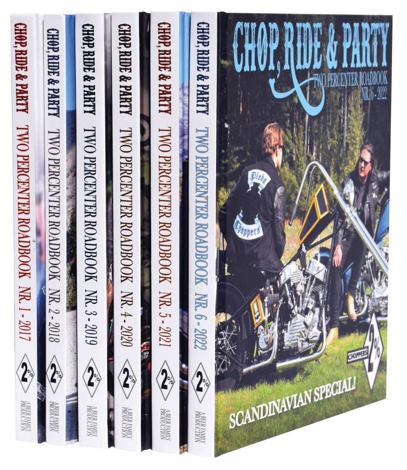 Chop, Ride & Party Two Percenter Roadbooks – Helmets