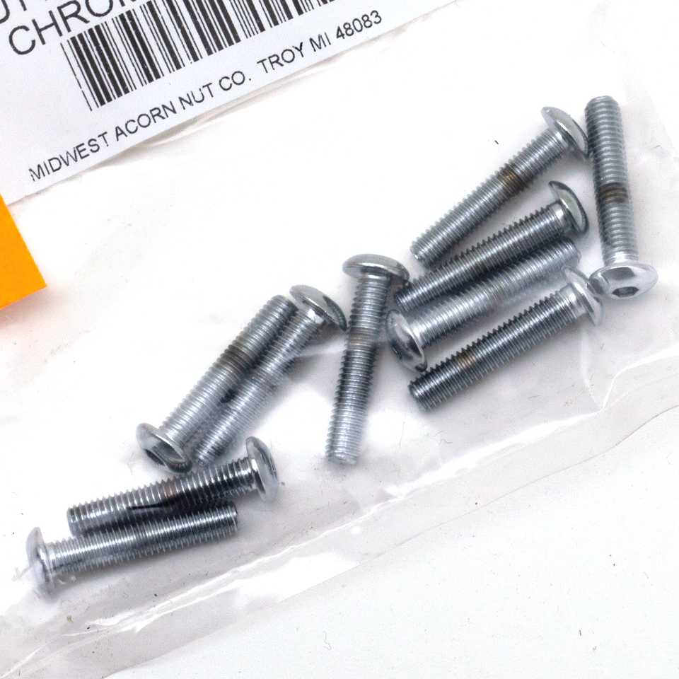 Midwest Acorn Nut Company Chrome Plated Button Head Allen Screws Assortment – Hardware