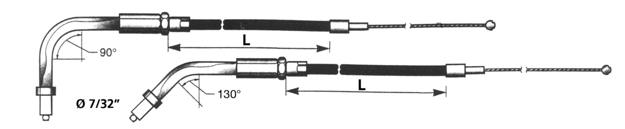 Zodiac T04 - Throttle & Idle Cable 1996-2015 Softail, 1996-2017 Dyna, 1996-2001 Carburetor Equipped Touring & 2007 to Present Sportster – Control Cables & Hydraulic Lines