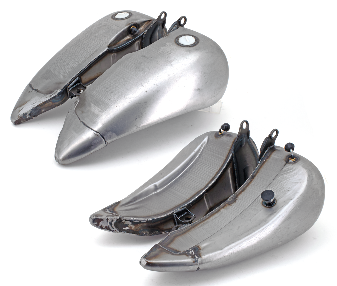 Zodiac 4" Stretched Steel Flat-Side Gas Tank for Softail – Gas- & Oil Tank