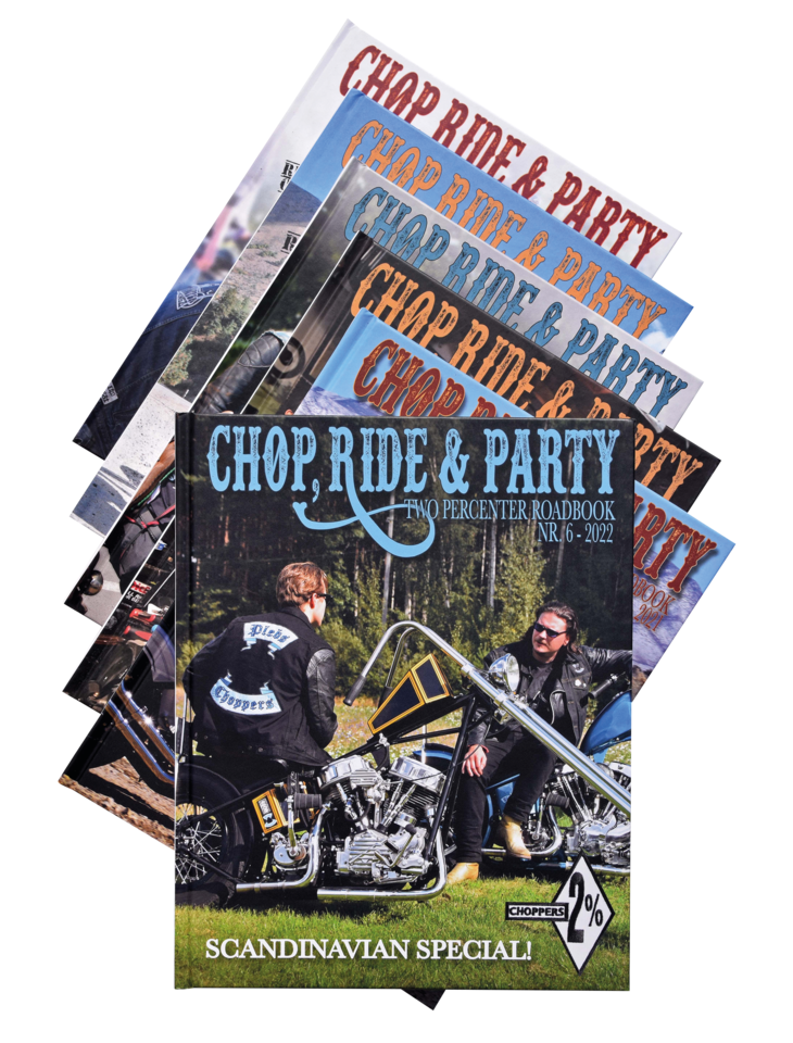 Chop, Ride & Party Two Percenter Roadbooks – Helmets