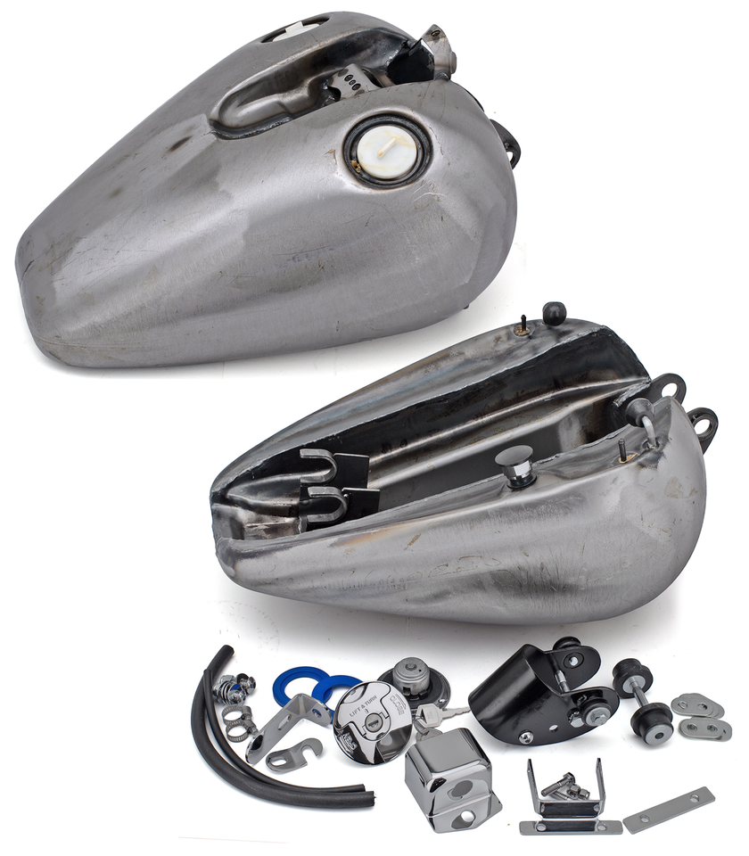 Zodiac One Piece "rubber Mounted" Fat Bob Tank for Sportster – Gas- & Oil Tank