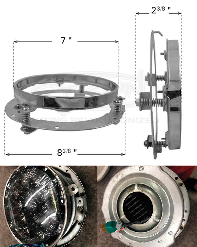 Cyron 7" Headlight Adapter Ring for Use LED Light Units – Electric & Light