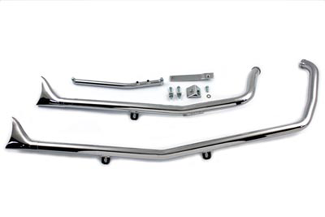 V-Twin Chrome Upsweep Fishtail Drag Pipes – Exhaust