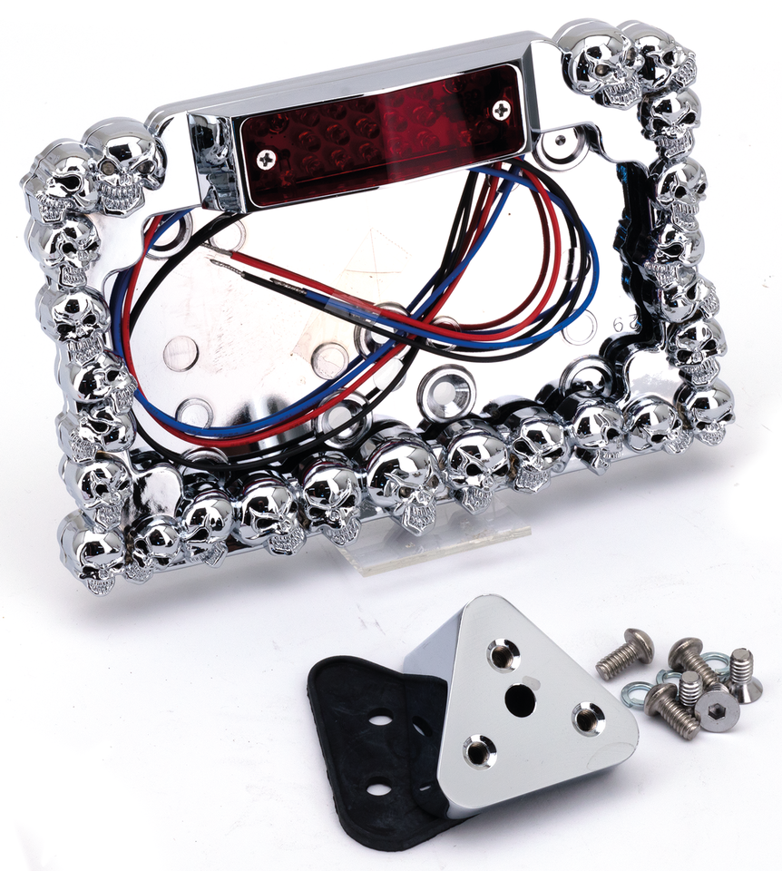 Zodiac Skull Maniac License Plate Brackets with LED Taillights – Electric & Light