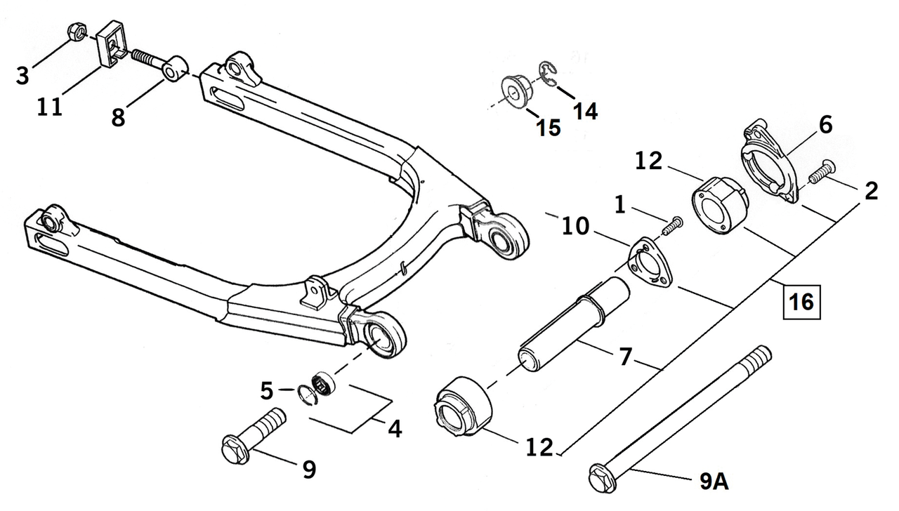 Zodiac Swingarm Parts for XL & XR Sportster 2004-2022 – Frame & Rear Suspension