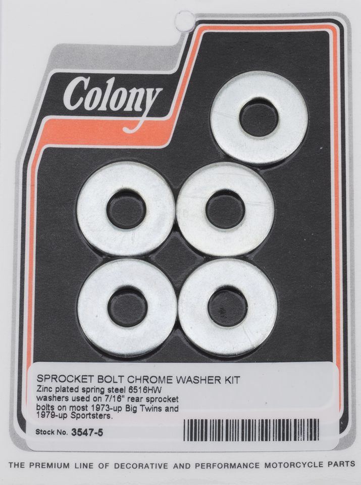 Colony Zinc Plated Rear Wheel Sprocket Hardware Kits