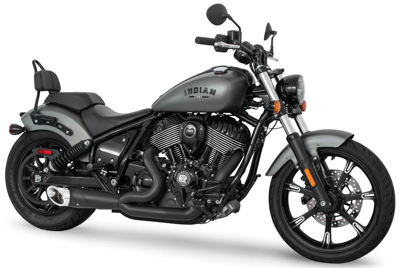Freedom Performance Exhaust Shorty Turn Out Slash Cut 2-INTO-1 for Indian Powerplus & Thunderstroke