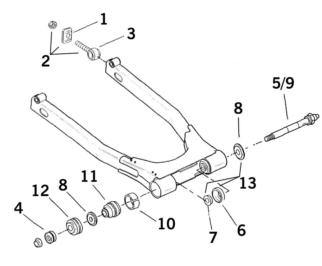 V-Twin Swingarm Parts for Touring 1980-2001 – Frame & Rear Suspension