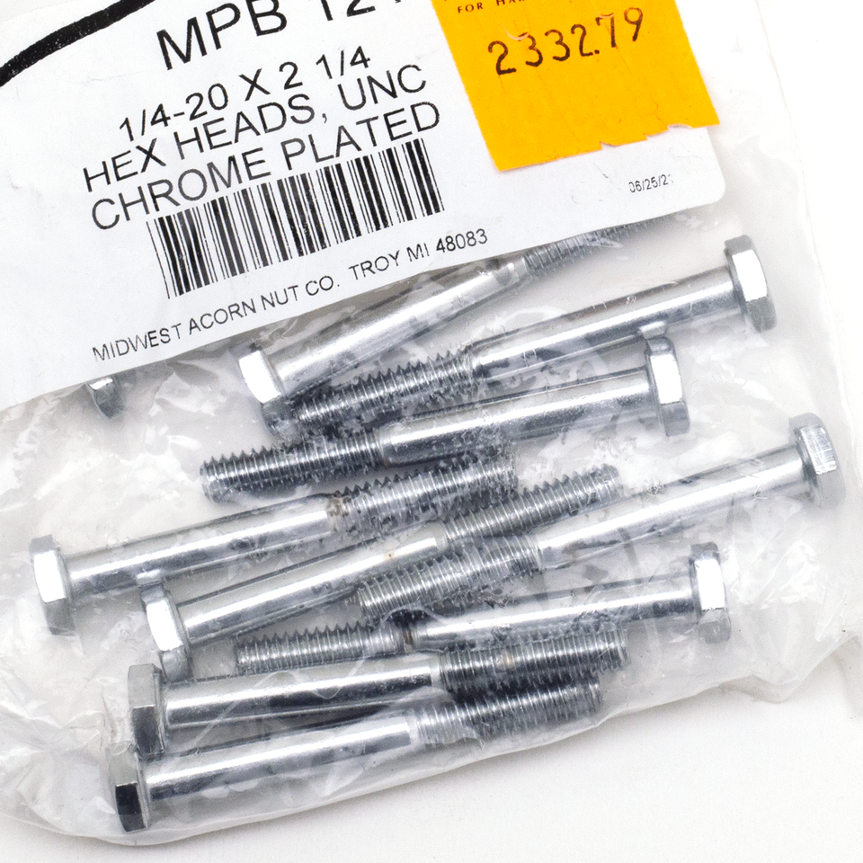 Midwest Acorn Nut Company Chrome Plated Hex Head Cap Screws Assortment – Hardware