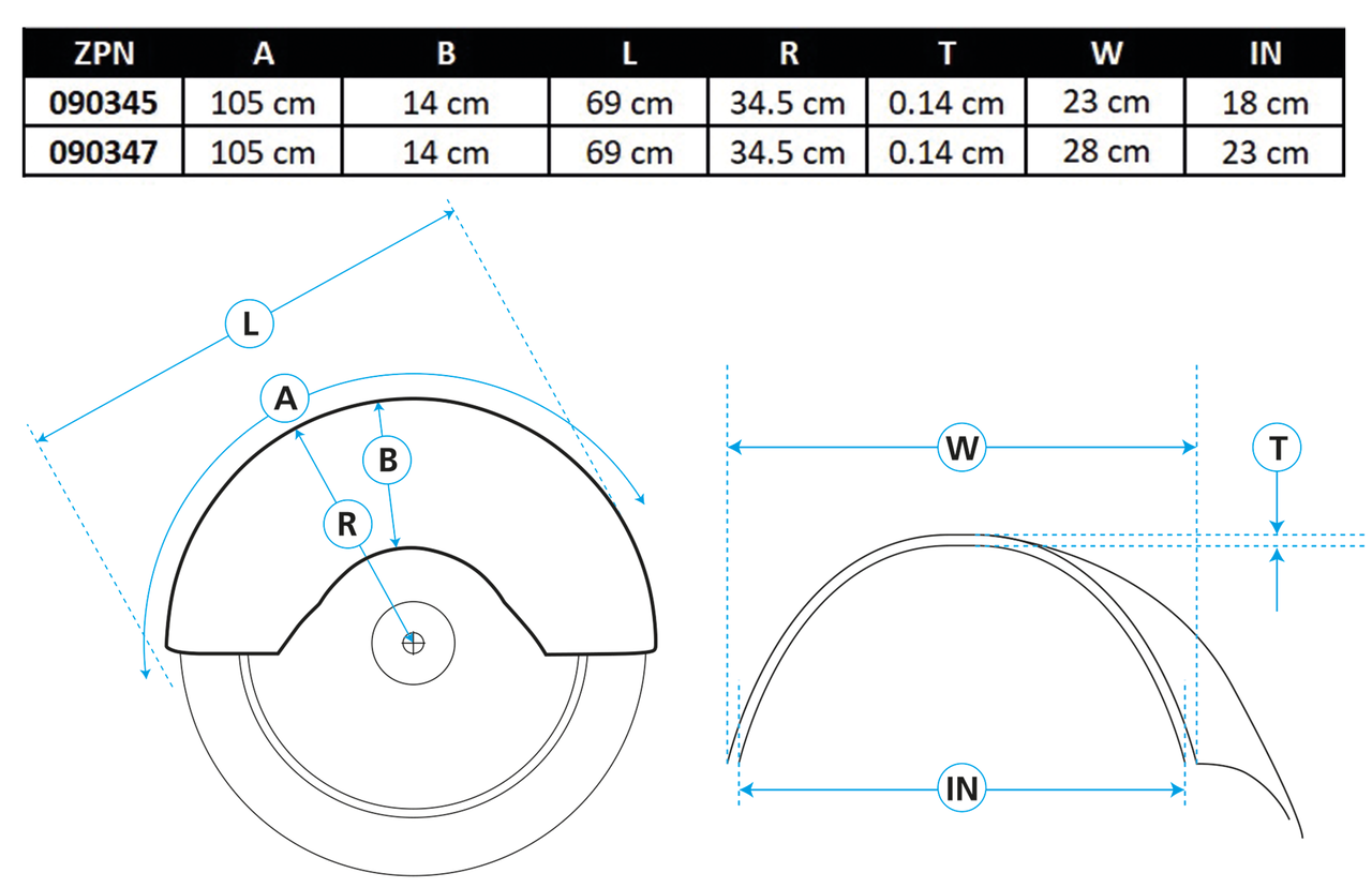 Zodiac Heritage Style Rear Fenders for Custom Applications – Fender & Struts