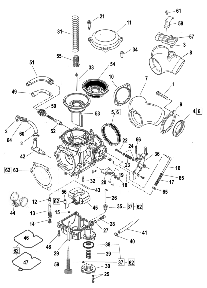Zodiac Keihin CV Carburetor Parts – Intake