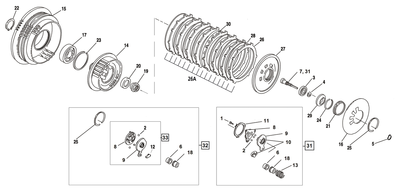 V-Twin Clutch Parts for 1991-2022 Evolution Sportster & Air Cooled Buell – Primary & Clutch